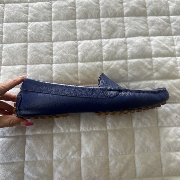 M Gemi Moccasin Womens 40.5 US 9.5 Blue Leather Driving Loafer Classic Preppy - Picture 12 of 14